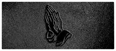 DNSEMP-L-516-BK-SH-BK Black Praying Hands Shimmer Black